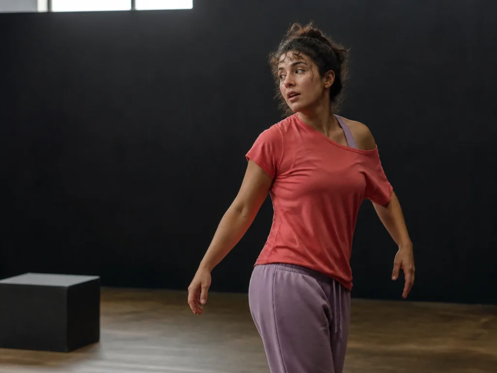 Des participants à un atelier de théâtre pratiquent des exercices d’improvisation collective